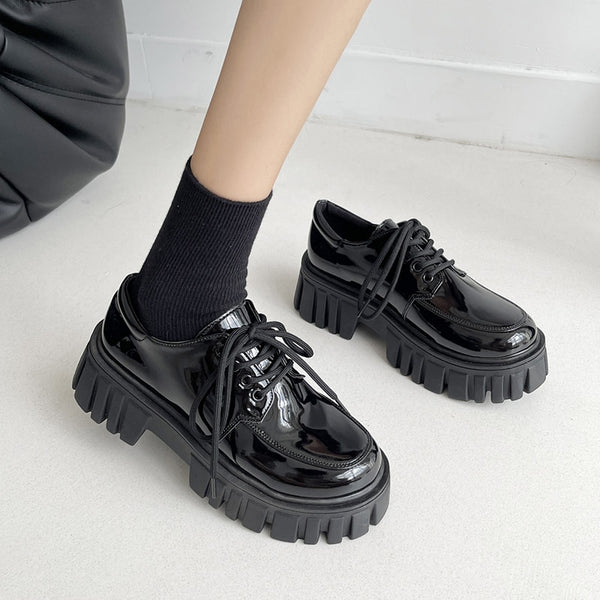 Women Round Toe Chunky Platform Shoes