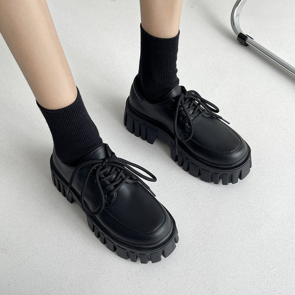 Women Round Toe Chunky Platform Shoes