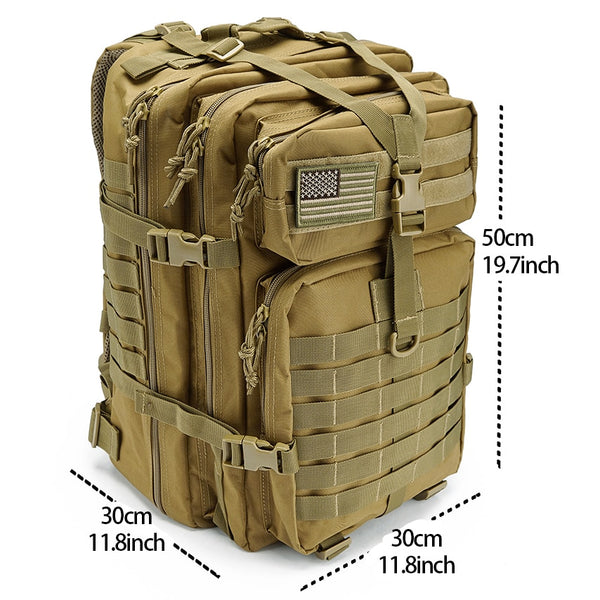 900D Tactical MOLLE Heavy-Duty 3D Military Backpack Waterproof 50L