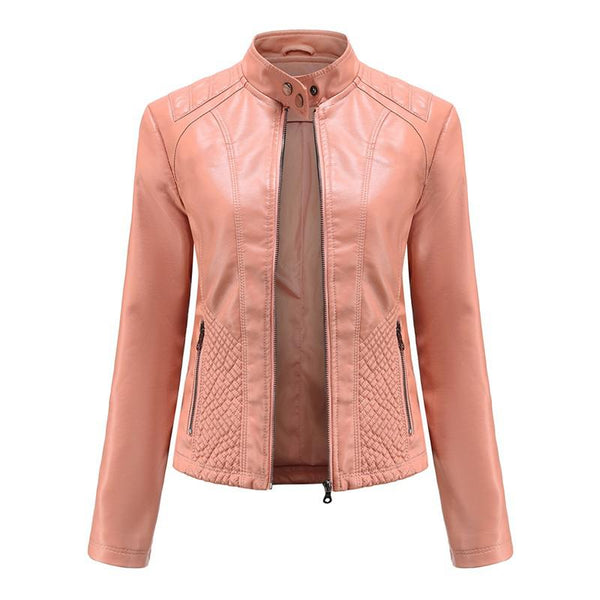 Women PU Faux Leather Street Casual Biker Jacket