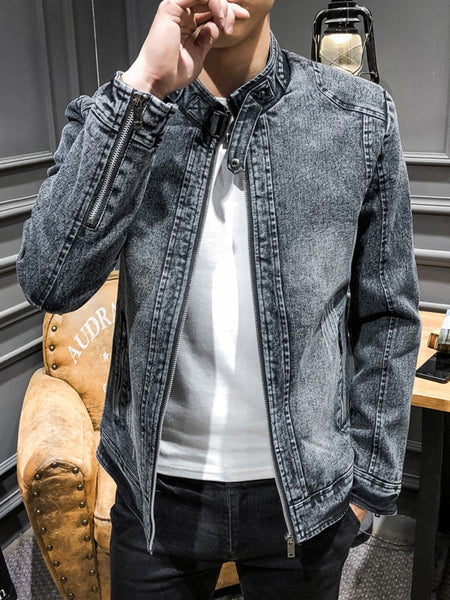 Mens New Trend Casual Slim Fit Denim Jacket