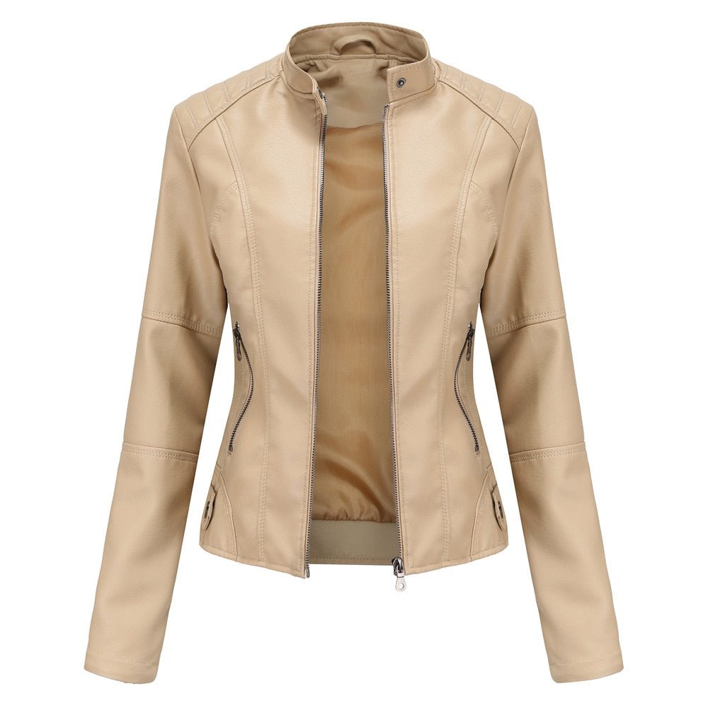 Women PU Faux Leather Urban Classic Biker Jacket