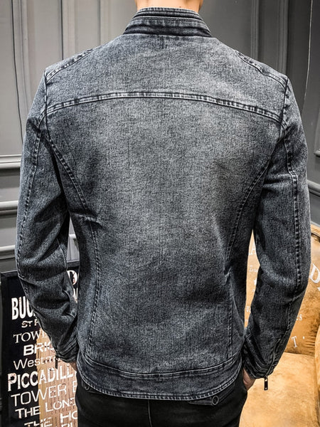 Mens New Trend Casual Slim Fit Denim Jacket