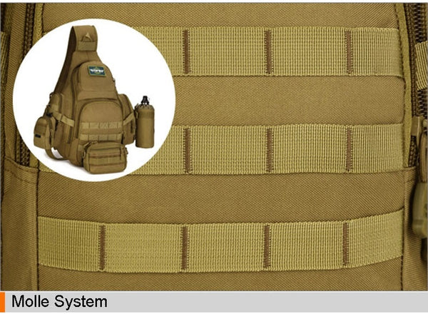 Tactical MOLLE Crossbody Shoulder Sling Bag Waterproof 20L