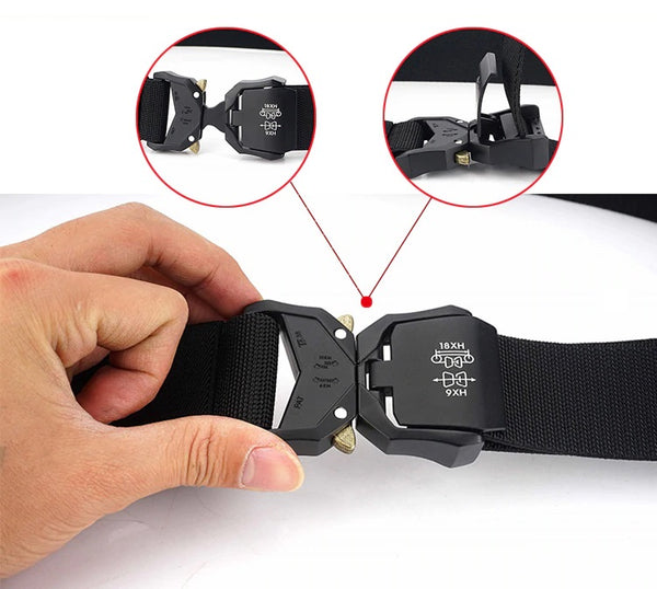 Quick Release 3.8cm Width Tactical Belt 125-140cm Length Free Adjustment