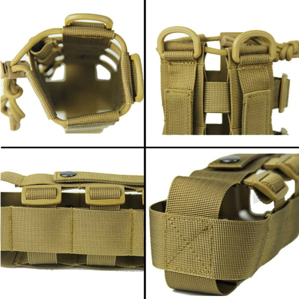 Tactical MOLLE Water Bottle Pouch Kettle Bag Adjustable Waterproof 0.5-2.5L