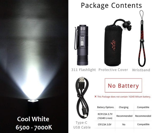 OTR 311 Mini LED Flashlight USB-C Direct Charge 720lm