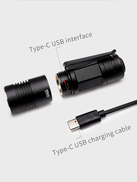 OTR 311 Mini LED Flashlight USB-C Direct Charge 720lm