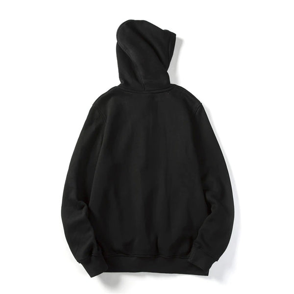 Mens Embroidery Loose Fit Warm Hoodie