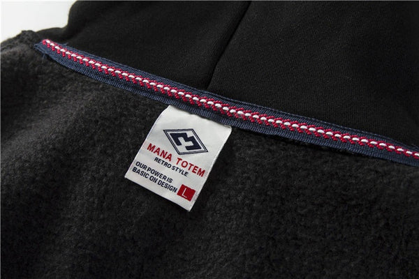 Mens Embroidery Loose Fit Warm Hoodie