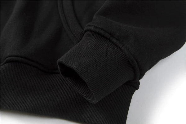 Mens Embroidery Loose Fit Warm Hoodie