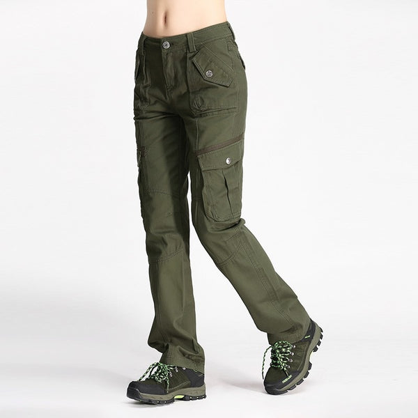 Women Cargo Pants Regular Straight Trousers