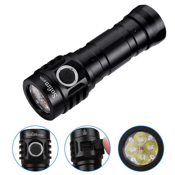 IF25A Anduril LED Flashlight 4xSST20 USB-C Direct Charge 3800lm