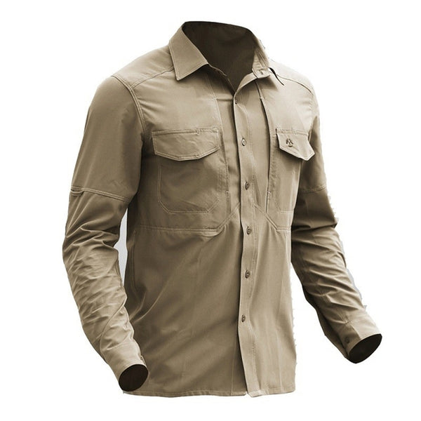 Tactical Mens Cargo Shirt Quick Dry Long Sleeve