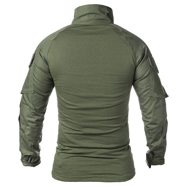 Tactical Mens 1/4 Zip T-Shirt Ripstop Long Sleeve