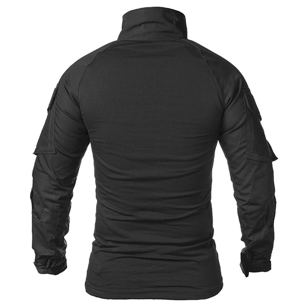 Tactical Mens 1/4 Zip T-Shirt Ripstop Long Sleeve