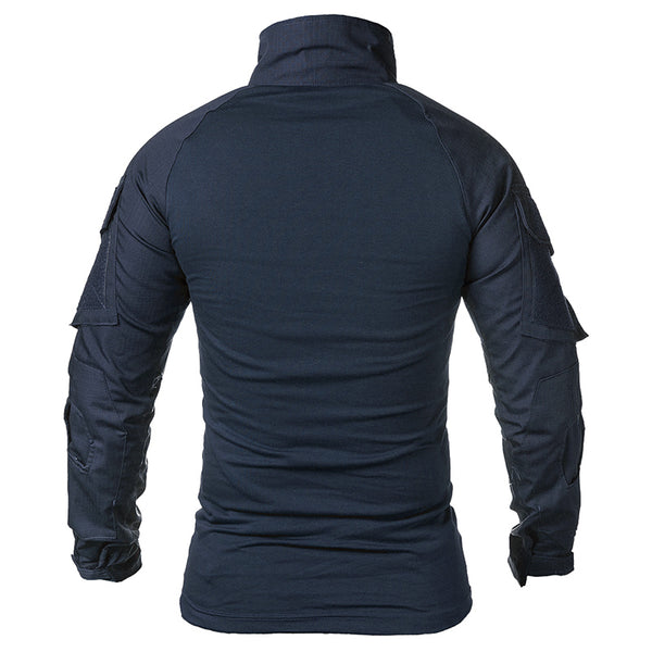 Tactical Mens 1/4 Zip T-Shirt Ripstop Long Sleeve