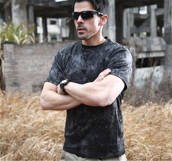 Tactical Mens Camouflage T-Shirt Short Sleeve