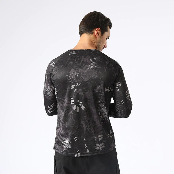 Tactical Mens Camouflage T-Shirt Long Sleeve