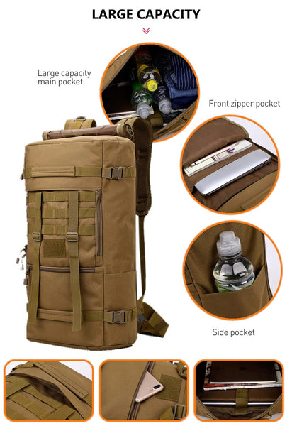 Tactical MOLLE Multi-function Hiking Rucksack Travel Backpack 36L