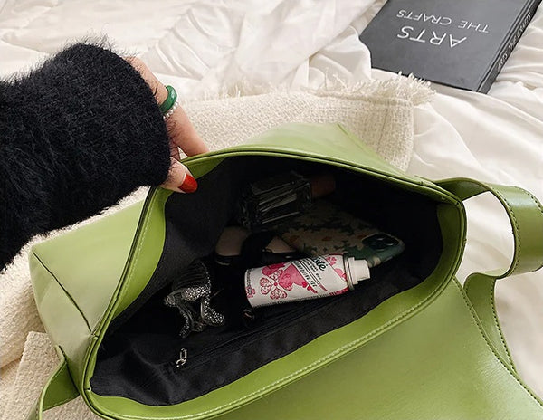 Women Retro Unicolor Messenger Bag