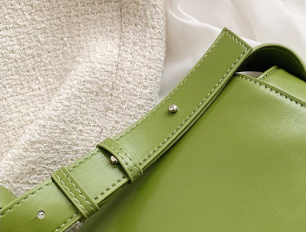 Women Retro Unicolor Messenger Bag